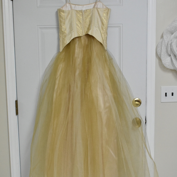 GUNNE SAX Vintage Gold Corsette Dress Size 5/6 - Picture 3 of 6